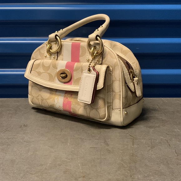 *RARE* Coach Heritage Stripe Satchel - Picture 2 of 11
